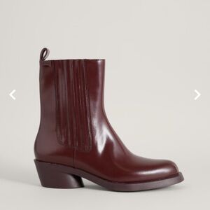 Camper Bonnie Western Boots - Burgundy 100% leather size 38